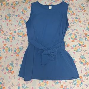 Blue 2 Hearts Blouse with Bow Size Medium